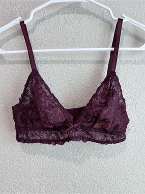 Montelle Intimates Lace Purple Triangle Bralette Bra Women’s Size Small